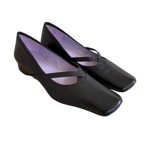NWB AUDLEY Shoes Black Napa Leather Ballet Flats